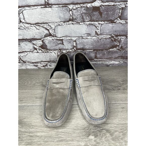 To Boot New York Grey Suede Leather Driver Penny Loafers Shoes Men Sz 7M US/40EU - Picture 14 of 16